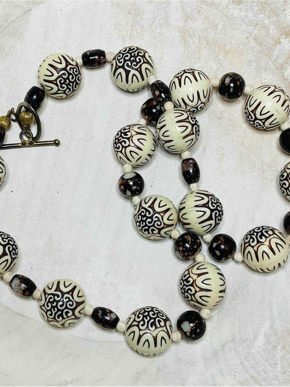 Vintage Boho Tribal Chunky Beaded Statement Necklace